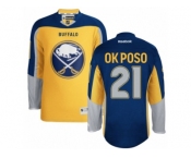 Men's Reebok Buffalo Sabres #21 Kyle Okposo Authentic Gold New Third NHL Jersey