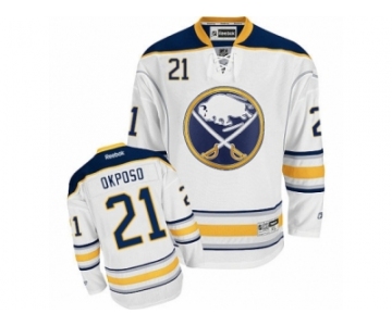 Men's Reebok Buffalo Sabres #21 Kyle Okposo Authentic White Away NHL Jersey