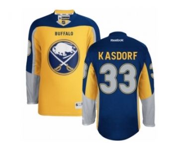 Men's Reebok Buffalo Sabres #33 Jason Kasdorf Authentic Gold New Third NHL Jersey