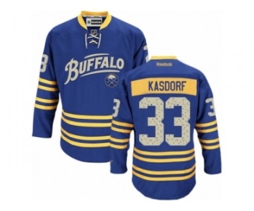 Men's Reebok Buffalo Sabres #33 Jason Kasdorf Authentic Royal Blue Third NHL Jersey