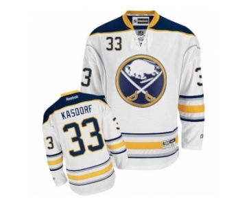 Men's Reebok Buffalo Sabres #33 Jason Kasdorf Authentic White Away NHL Jersey