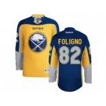 Men's Reebok Buffalo Sabres #82 Marcus Foligno Authentic Gold New Third NHL Jersey