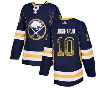 Men's Sabres #10 Henri Jokiharju Navy Blue Home Authentic Drift Fashion Stitched Hockey Jersey