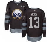 Men's Sabres #13 Jimmy Vesey Black 1917-2017 100th Anniversary Stitched Hockey Jersey