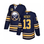 Men's Sabres #13 Jimmy Vesey Navy Blue Home Authentic Stitched Hockey Jersey