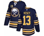 Men's Sabres #13 Jimmy Vesey Navy Blue Home Authentic Stitched Hockey Jersey