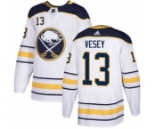 Men's Sabres #13 Jimmy Vesey White Road Authentic Stitched Hockey Jersey