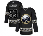 Men's Sabres #53 Jeff Skinner Black Team Logo Fashion Stitched Hockey Jersey