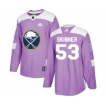 Men's Sabres #53 Jeff Skinner Purple Fights Cancer Stitched Hockey Jersey