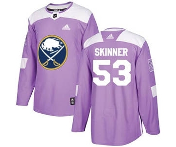 Men's Sabres #53 Jeff Skinner Purple Fights Cancer Stitched Hockey Jersey