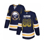 Men's Sabres #68 Victor Olofsson Navy Blue Home Authentic Drift Fashion Stitched Hockey Jersey