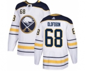 Men's Sabres #68 Victor Olofsson White Road Authentic Stitched Hockey Jersey