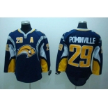 nhl buffalo sabres #29 pominville  blue third edition