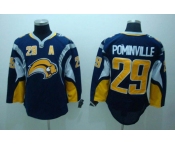 nhl buffalo sabres #29 pominville  blue third edition