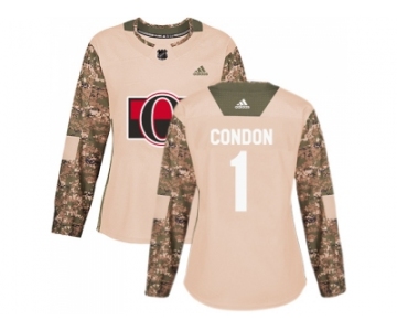 Women Adidas Buffalo Sabres #1 Mike Condon Camo Authentic 2017 Veterans Day Stitched NHL Jersey