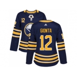 Women Adidas Buffalo Sabres #12 Brian Gionta Navy Blue Home Authentic Stitched NHL Jersey