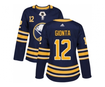 Women Adidas Buffalo Sabres #12 Brian Gionta Navy Blue Home Authentic Stitched NHL Jersey