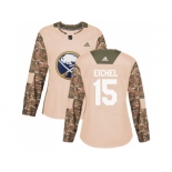 Women Adidas Buffalo Sabres #15 Jack Eichel Camo Authentic 2017 Veterans Day Stitched NHL Jersey