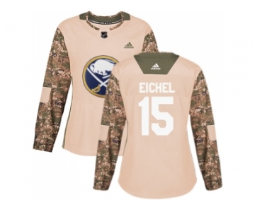 Women Adidas Buffalo Sabres #15 Jack Eichel Camo Authentic 2017 Veterans Day Stitched NHL Jersey