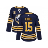 Women Adidas Buffalo Sabres #15 Jack Eichel Navy Blue Home Authentic Stitched NHL Jersey