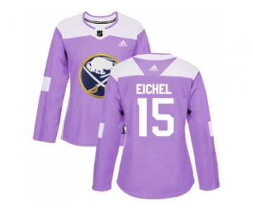 Women Adidas Buffalo Sabres #15 Jack Eichel Purple Authentic Fights Cancer Stitched NHL Jersey