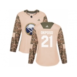 Women Adidas Buffalo Sabres #21 Kyle Okposo Camo Authentic 2017 Veterans Day Stitched NHL Jersey