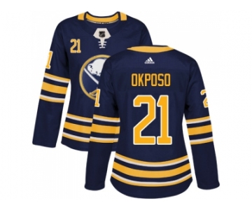 Women Adidas Buffalo Sabres #21 Kyle Okposo Navy Blue Home Authentic Stitched NHL Jersey