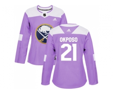 Women Adidas Buffalo Sabres #21 Kyle Okposo Purple Authentic Fights Cancer Stitched NHL Jersey