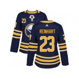 Women Adidas Buffalo Sabres #23 Sam Reinhart Navy Blue Home Authentic Stitched NHL Jersey