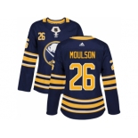 Women Adidas Buffalo Sabres #26 Matt Moulson Navy Blue Home Authentic Stitched NHL Jersey