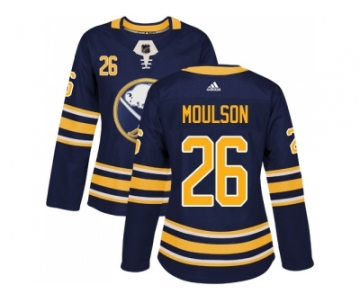 Women Adidas Buffalo Sabres #26 Matt Moulson Navy Blue Home Authentic Stitched NHL Jersey