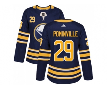 Women Adidas Buffalo Sabres #29 Jason Pominville Navy Blue Home Authentic Stitched NHL Jersey