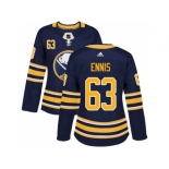 Women Adidas Buffalo Sabres #63 Tyler Ennis Navy Blue Home Authentic Stitched NHL Jersey