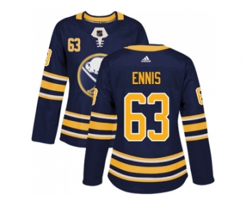 Women Adidas Buffalo Sabres #63 Tyler Ennis Navy Blue Home Authentic Stitched NHL Jersey