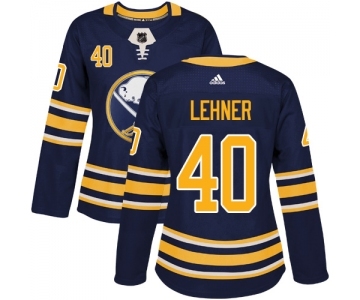 Women's Adidas Buffalo Sabres #40 Robin Lehner Authentic Navy Blue Home NHL Jersey