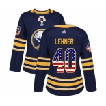 Women's Adidas Buffalo Sabres #40 Robin Lehner Authentic Navy Blue USA Flag Fashion NHL Jersey