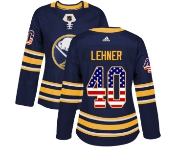 Women's Adidas Buffalo Sabres #40 Robin Lehner Authentic Navy Blue USA Flag Fashion NHL Jersey