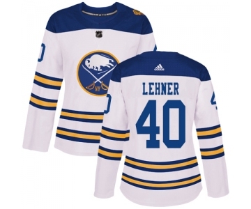 Women's Adidas Buffalo Sabres #40 Robin Lehner Authentic White 2018 Winter Classic NHL Jersey