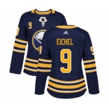 Women's Adidas Buffalo Sabres #9 Jack Eichel Authentic Navy Blue Home NHL Jersey