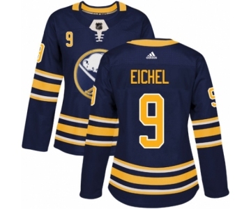 Women's Adidas Buffalo Sabres #9 Jack Eichel Authentic Navy Blue Home NHL Jersey