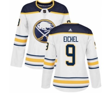 Women's Adidas Buffalo Sabres #9 Jack Eichel Authentic White Away NHL Jersey