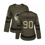 Women's Adidas Buffalo Sabres #90 Ryan O'Reilly Authentic Green Salute to Service NHL Jersey