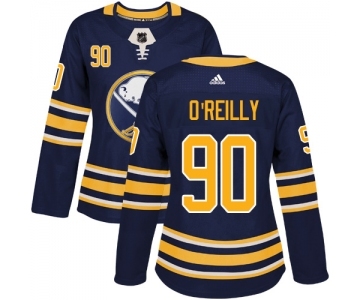 Women's Adidas Buffalo Sabres #90 Ryan O'Reilly Authentic Navy Blue Home NHL Jersey