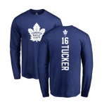 NHL Adidas Toronto Maple Leafs #16 Darcy Tucker Royal Blue Backer Long Sleeve T-Shirt