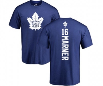 NHL Adidas Toronto Maple Leafs #16 Mitchell Marner Royal Blue Backer T-Shirt