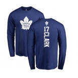 NHL Adidas Toronto Maple Leafs #17 Wendel Clark Royal Blue Backer Long Sleeve T-Shirt