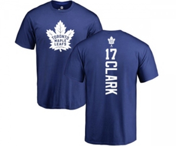 NHL Adidas Toronto Maple Leafs #17 Wendel Clark Royal Blue Backer T-Shirt