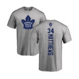 NHL Adidas Toronto Maple Leafs #34 Auston Matthews Ash Backer T-Shirt