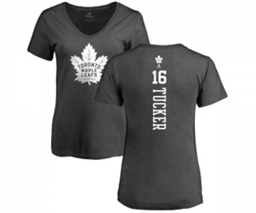 NHL Women Adidas Toronto Maple Leafs #16 Darcy Tucker Charcoal One Color Backer T-Shirt