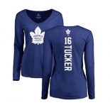 NHL Women Adidas Toronto Maple Leafs #16 Darcy Tucker Royal Blue Backer Long Sleeve T-Shirt